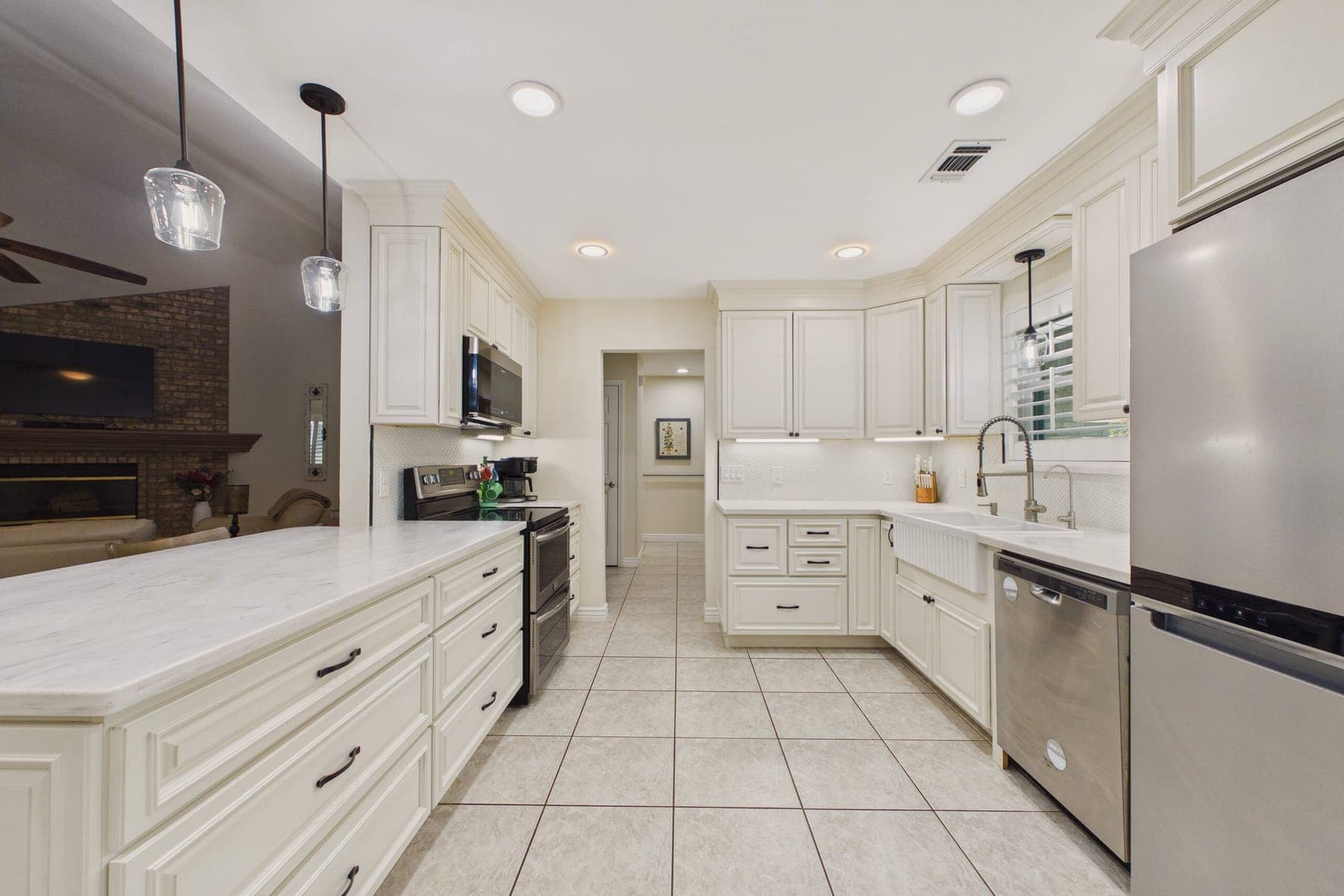 Kitchen cabinetry and countertop space.